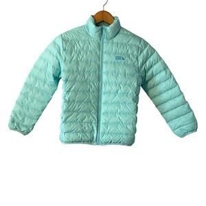 Eddie Bauer Lightweight Down Green Puffer Jacket Girls Size Medium (7/8)